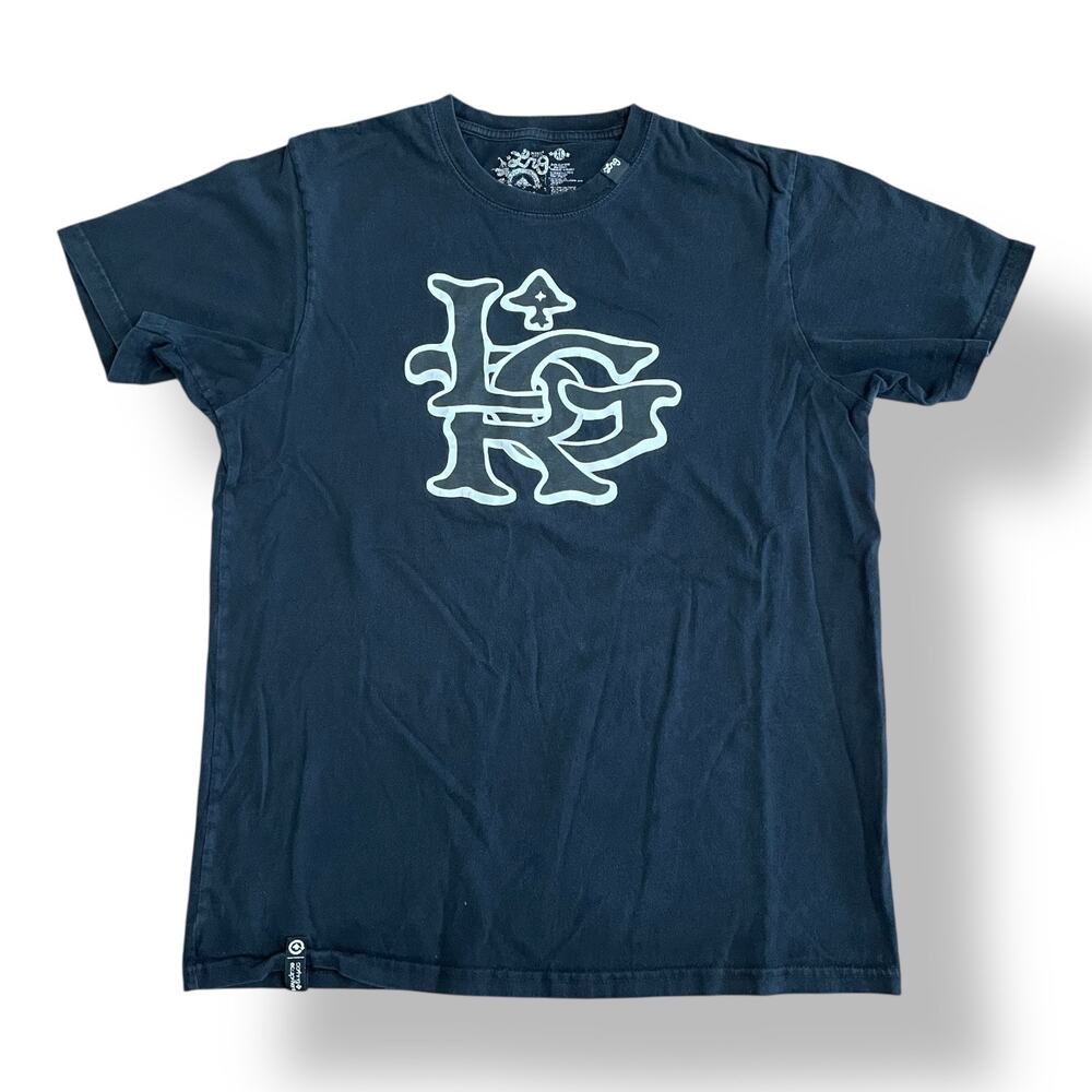 LRG Mens XL Graphic Logo Tee Black Cotton‎ Short Sleeve Streetwear Skate